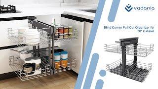 how to install VADANIA Pull Out Blind Corner Kitchen Organizer for 36"/900mm cabinet