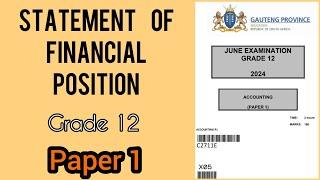 Grade 12 Accounting | June 2024 | Paper 1 | BALANCE SHEET