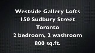 Westside Gallery Lofts - 2 bedroom unit.