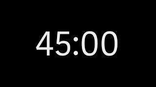 45 Minutes Countdown Timer 4K (no sound) - Black