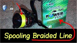 How to Spool Braided Line Review on a Spinning Shimano Ci4+ Reel with PowerPro or Berkley Trilene