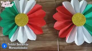 Como hacer una Flor Tricolor para las Fiestas Patrias - Decoracion Tricolor