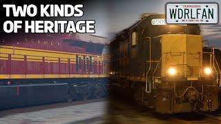 Two Kinds Of Heritage Units - Railfanning Decatur, Alabama