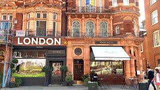 [4K]London Spring Walk: Mayfair, Luxury neighborhood/ Coffee break at Marchesi London. Apr. 2022