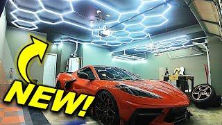 Part 4 Dream Garage Makeover: LED HEXAGON Lights Install!