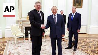 Russia's Putin holds talks with Slovakian PM Fico, in rare visit to Moscow by EU leader