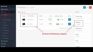 Admin Product List Filter By Category And Manufacturer - OpencartTools