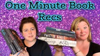 One Minute Book Recs - Why Choose, Audiobooks, Angsty, Taboo, Second Chance & more romance books