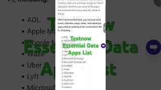 Textnow Free Essential Data Plan Apps and Services