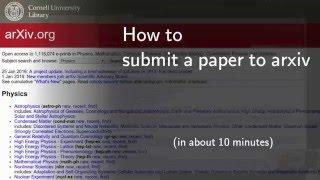 How to submit a paper to arxiv