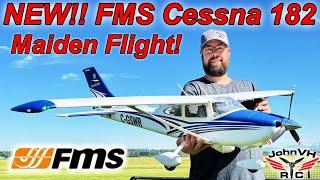 ALL NEW FMS Cessna 182! 4s power! MAIDEN FLIGHT #cessna182 1500mm  @fmsmodelRC