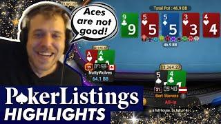 Girafganger7 is HAPPY to find opponent had Aces? Online Poker Highlights!