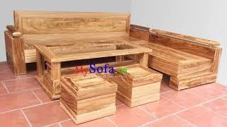 Sofa gỗ phòng khách, Sô pha gỗ hiện đại cho nhà chung cư