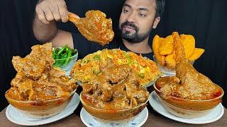 HUGE SPICY MUTTON CURRY, PUMPKIN PAKODA, SCHEZWAN NOODLES, CHILI MUKBANG ASMR EATING | BIG BITES |