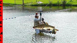 BUILDING a ZIP LINE over My BACKYARD RIVER to FISH!