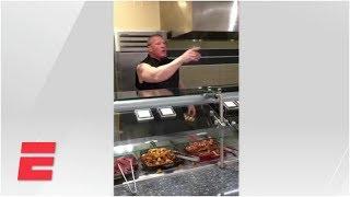 Brock Lesnar serves breakfast in ESPN cafeteria prank | ESPN Archives