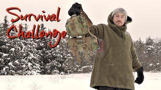 SOLO WINTER SURVIVAL!  Minimal Gear Overnight in a HUGE Snow Storm! 24 Hours in the Wilderness