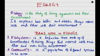 Biology -Ecology|| Exam questions || Topic summarised