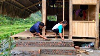 Live Strong for a Bright Future: 1 month journey to build a sturdy CABIN. Install brick stairs