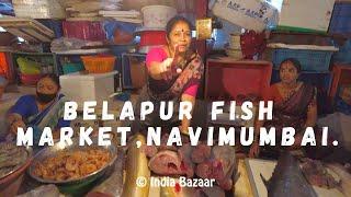 Diwale Fish Market, Belapur. Navi Mumbai. Biggest Fish Market of Navi Mumbai. India Bazaar.