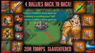 lords mobile : EMPEROR T3 RALLY TRAP DESTROYS BACK TO BACK 1800% RALLY SQUAD! MIX 500% ENOUGH?