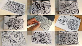 Zentangle Art Patterns Compilation | Zentangle Patterns for Beginners | Doodle Art