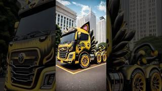 Evolution of cats-yellow cat shaped truck with beautiful wings #cats #truck #car #wing #cute #shorts