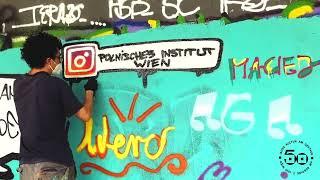 Graffiti zum 50. Jubiläum des Polnischen Instituts Wien