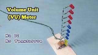 How to Make VU-meter, Easy & Simple/ Without IC: LED Meter for Audio Amplifier