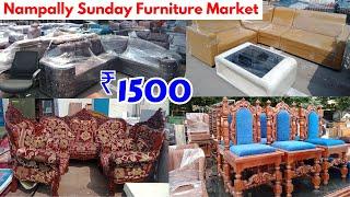 Nampally Sunday Furniture Market ₹ 1500 Cheap & best Second Hand Roadside Furniture in Hyderabad