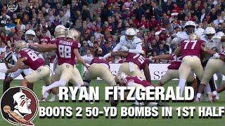 FSU's Ryan Fitzgerald Boots 2 50-YD Bombs In 1st Half