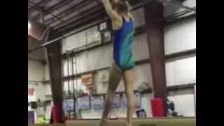 Isabella Level 7 gymnast Aerial on Beam