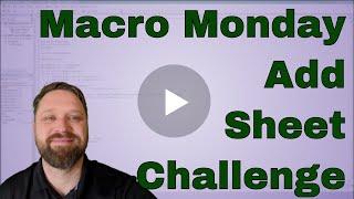 EverydayVBA Challenge Add A Sheet