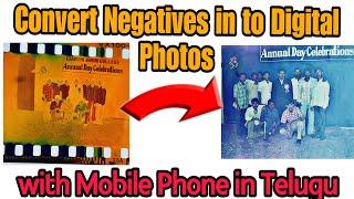 How to convert Old Negative Film Reel To Digital Photo using mobile phone in telugu  #Picsart #photo