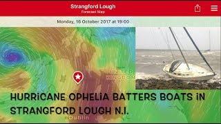 Hurricane Ophelia batters boats on Strangford Lough