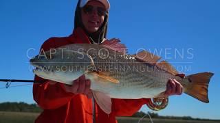 Redfish crushes fly in St. Simons Island Georgia!