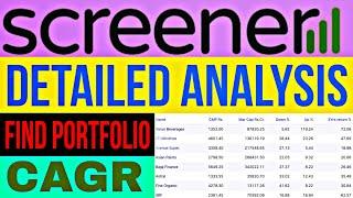 कैसे पता करे Portfolio kitne Returns देगा | Secret Features of Screener  High growth portfolio