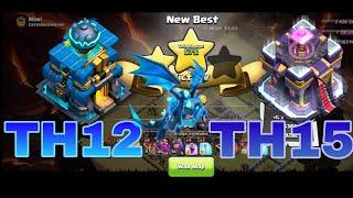 TH12 VS TH15 Electro dragon attack . @ClashOfClans #cwl Attack