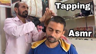 Best Head Massage with loud tapping sounds by Indian street barber//asmr