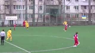 1st Half Dyusesha-15 (red) vs FC Retro Vatutino (yellow). 17.01.2015 Makarovs Cup 2015