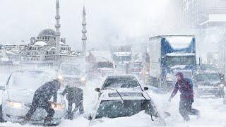 Turkey Today! Snowstorm Hits Istanbul: Vehicles Buried in Snow, People Trapped