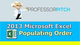 Populating Order - Microsoft Excel - 2010