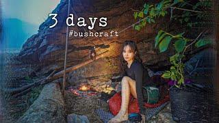 Two women, wild camping in a cave by the sea / Day 1 / Bushcraft