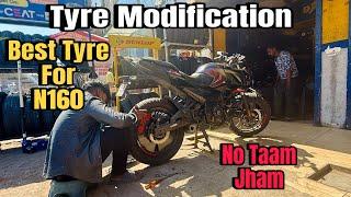 Bajaj Pulsar N160 Tyre Modification | Best Tyre For Pulsar N160 | Best Tyre Shop In Lucknow |Mchelin