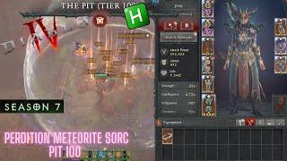Perdition Meteorite Sorc (No Starfall Coronet) - Pit 100 [DIABLO 4 SEASON 7]