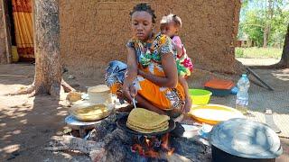 African village life #cooking village food for Breakfast