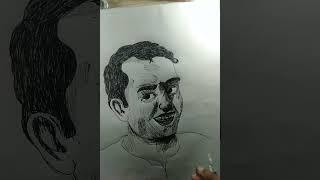 how to draw a simple pen sketch drawing#man face drawing#short