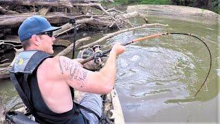 Catching HUGE FISH from SMALL STREAMS!! (Kayak Fishing)