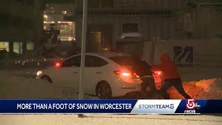 Worcester residents dig out from 1 foot of snow