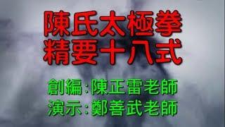 陳氏太極拳精要十八式教學示範(口令+字幕)陳正雷老師創编/鄭善武老師演示 Chen Zhenglei Chen style Tai Chi 18 form